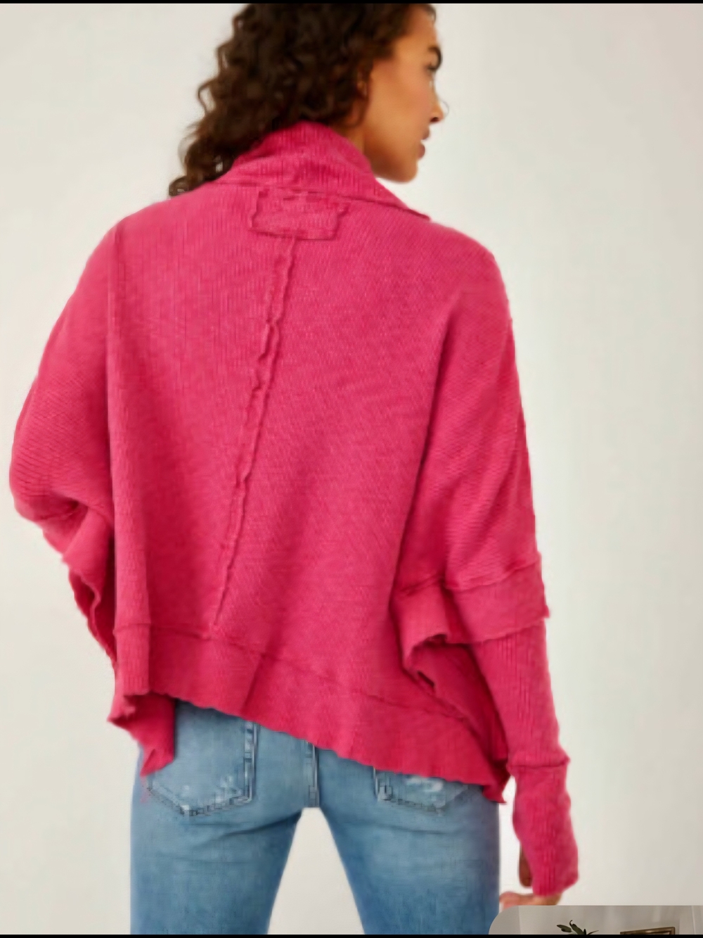 NWOT Free People Hot Pink Moon Daisy Pullover